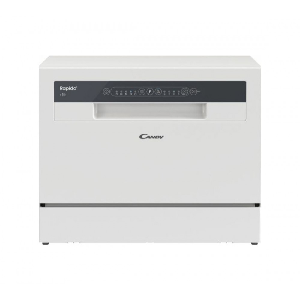 Lavastoviglie Compatta da Appoggio Libera Installazione 6 Coperti Classe E 5 Programmi 55 cm Candy CP 6E51LW