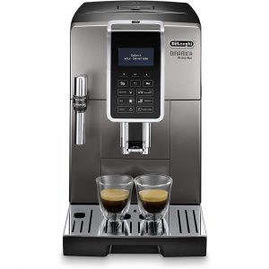 Macchina Caffè Automatica Espresso con Macinacaffè ed Erogatore di Vapore Caffè in Grani colore Titanio De Longhi Dinamica ECAM 359.37.TB