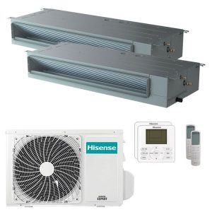 Condizionatore Hisense Canalizzabile ADT dual split 9000+12000 BTU inverter A++ unità esterna 4.1 kW