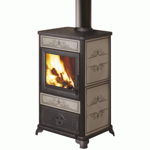 Stufa a legna EK63 FANCY - gruppo Edilkamin - 9 kW ad aria Tortora