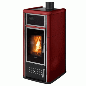 Stufa a legna Klover Belvedere 20 26 kW Idro + kit ACS Bordeaux Lucido 