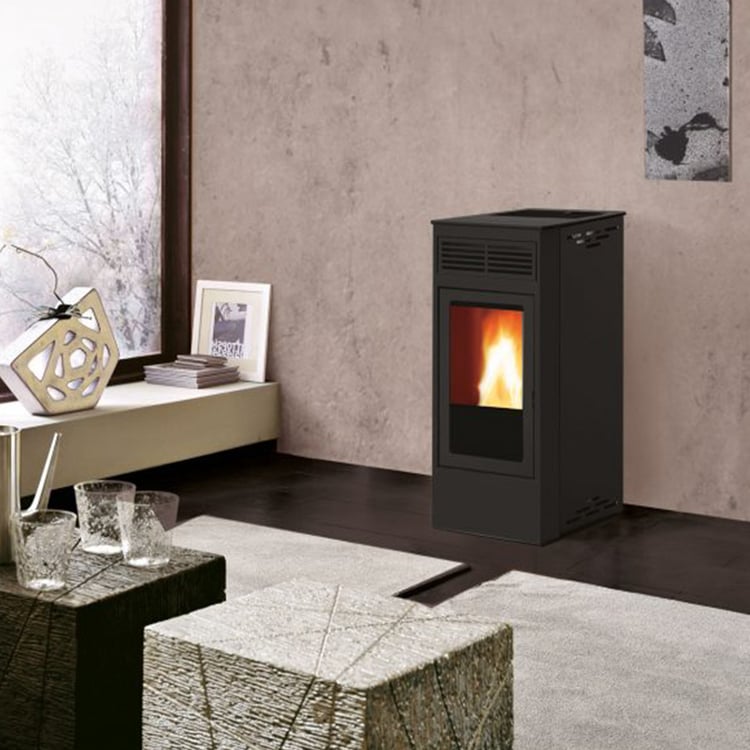 Stufa a pellet Italiana Camini Yulia 7 kW ad aria grigio antracite - immagine 2