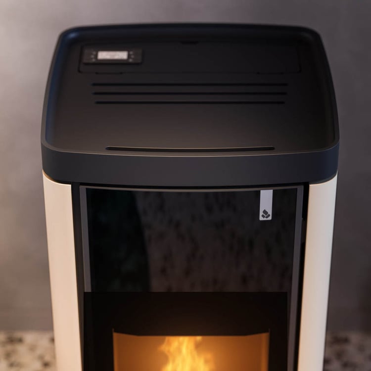 Stufa policombustibile Girolami Soft 18 avorio 17 kW idro + kit acs - immagine 3