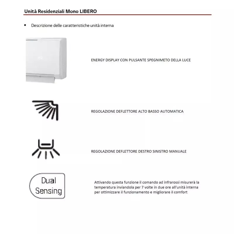 Climatizzatore Condizionatore Mono Split Lg Libero 12000 Btu Inverter R32 A++ - immagine 3